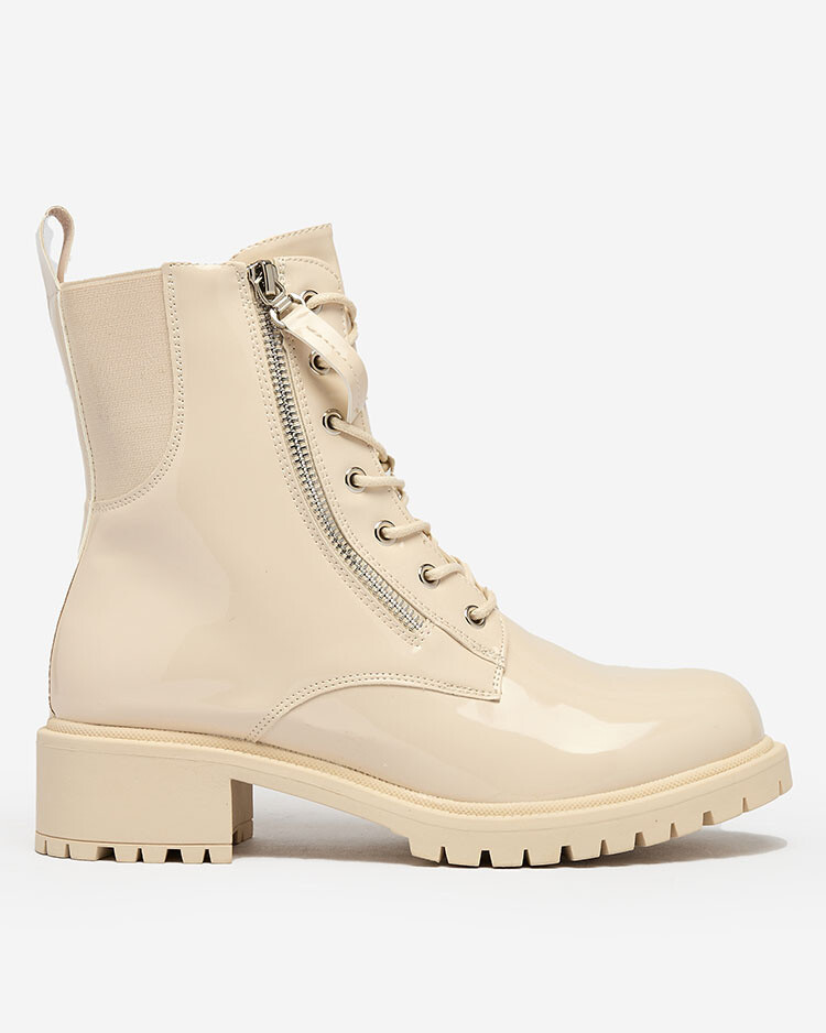 Resti Beige eco leather women's bagger boots Gaddaxa