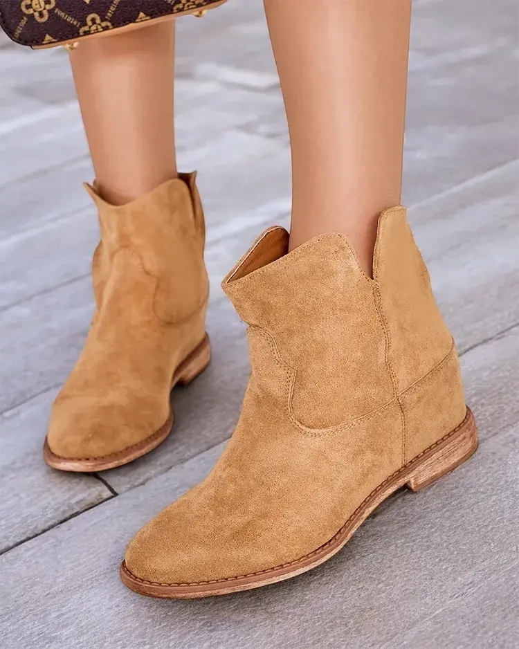 Resti Boots cowboy style on covered wedge Blueston