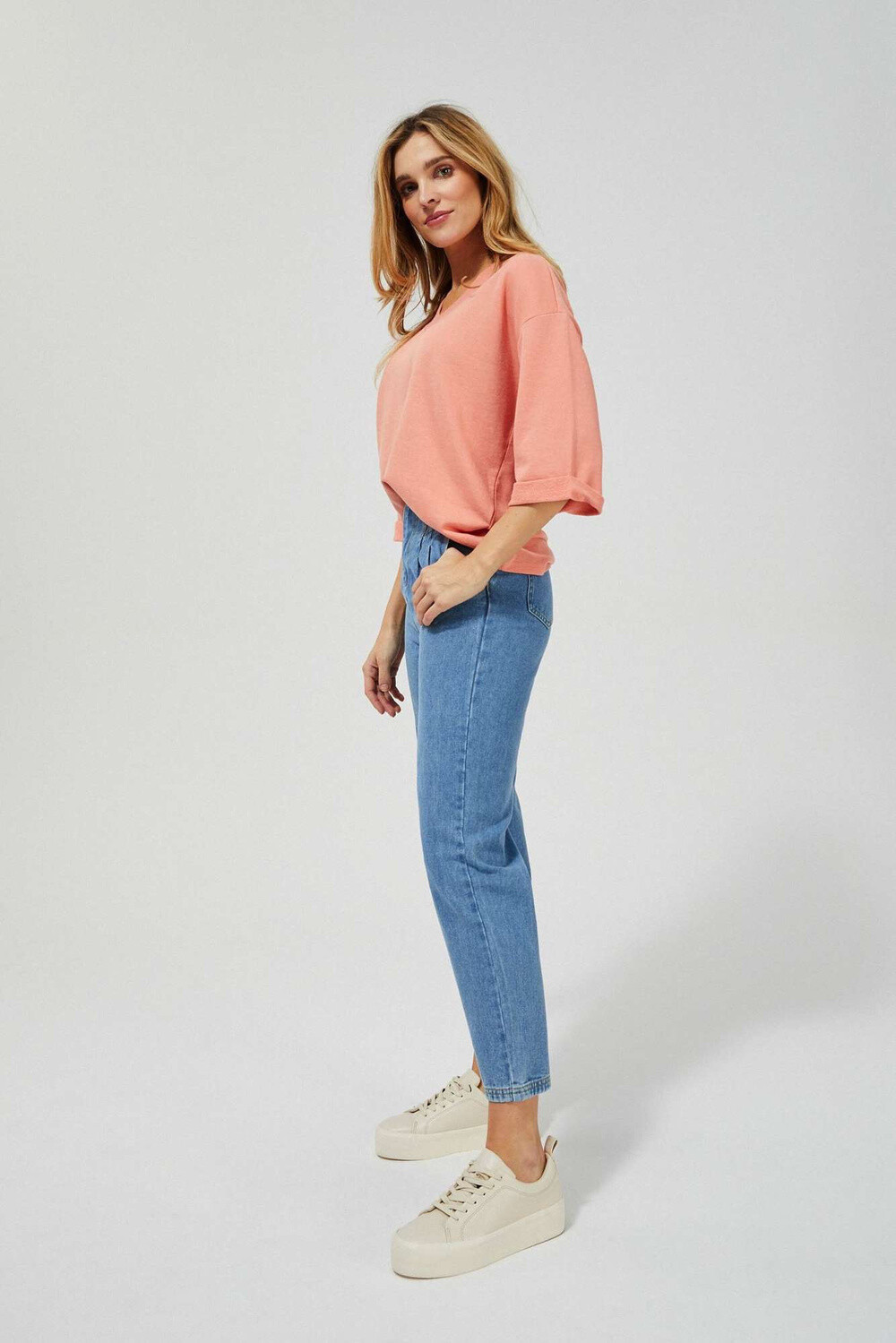 Marisse High-Waisted Slouchy Jeans L-Je-3415 Blue