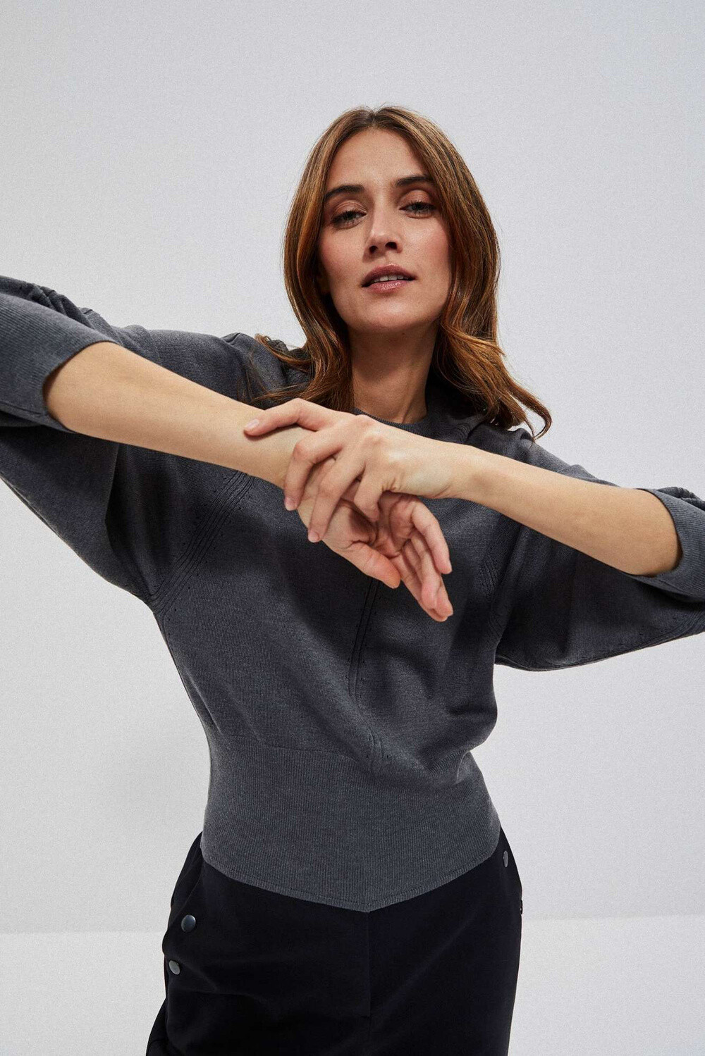 Marisse Bat Sweater Z-Sw-3659 Graphite