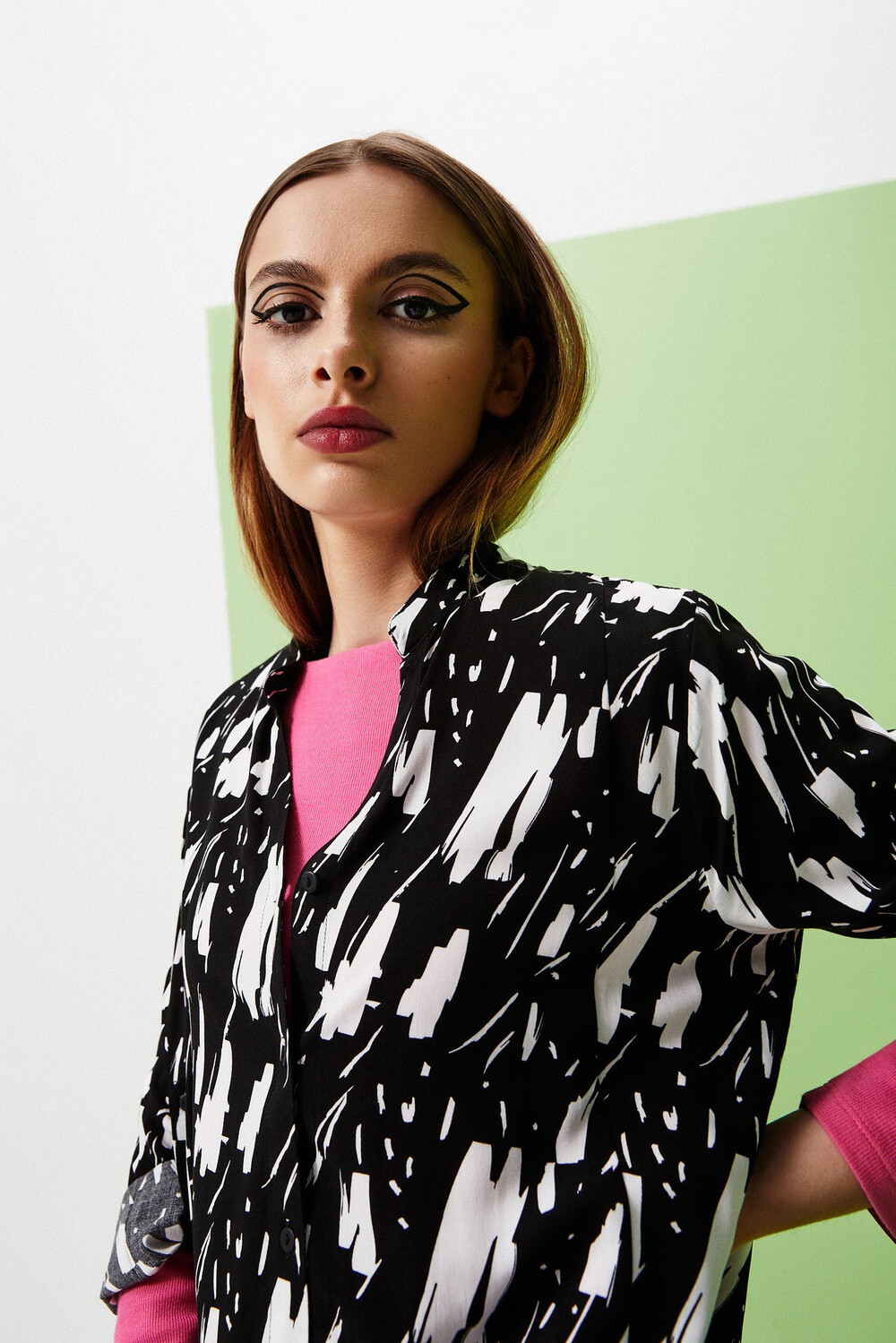 Marisse Long Viscose Shirt L-Ko-3701 Black