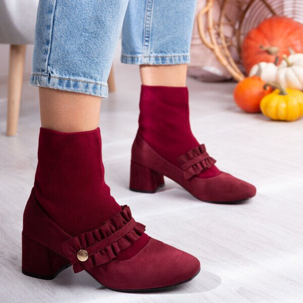 Resti Maroon pumps with sock Preciosa - Footwear