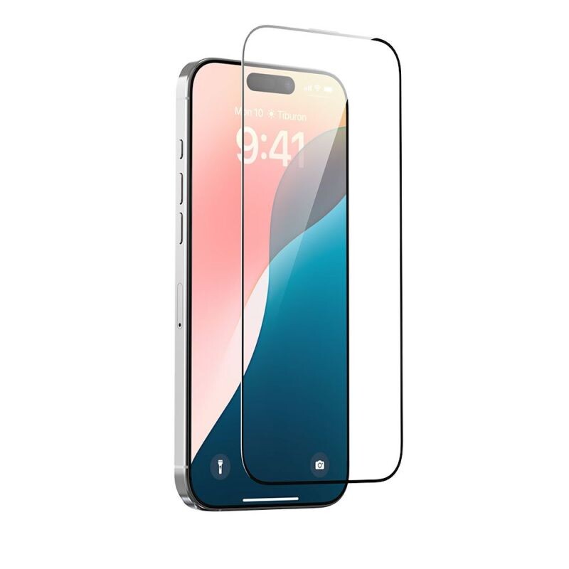 Devia ochranné sklo Van Series Anti-Static pre iPhone 16/15 - Black Frame