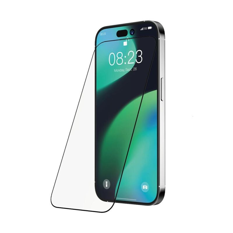 Devia ochranné sklo Van Series Anti-Static pre iPhone 16e/14/13/13 Pro - Black Frame