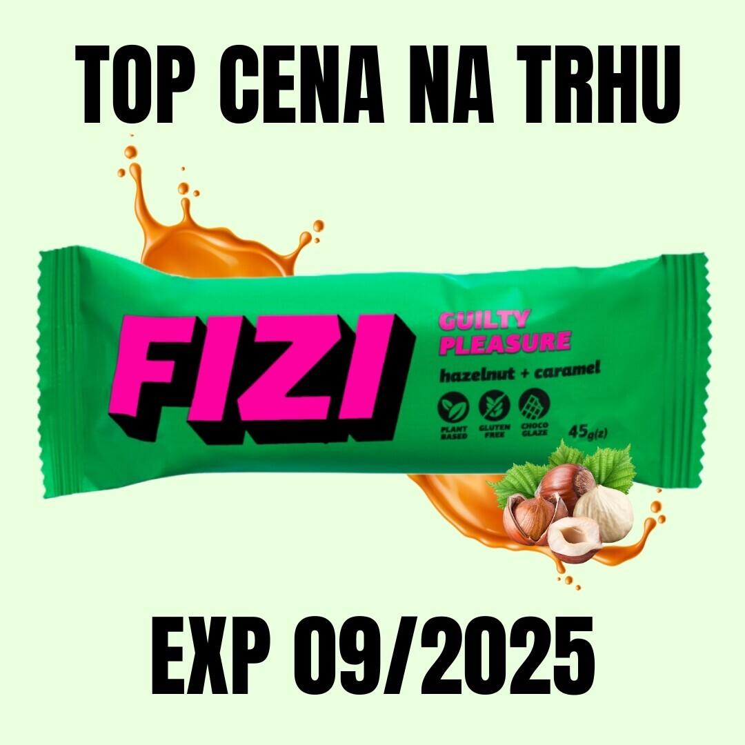 FIZI Tyčinka lískový ořech a karamel 45 g EXP 15/09/2025