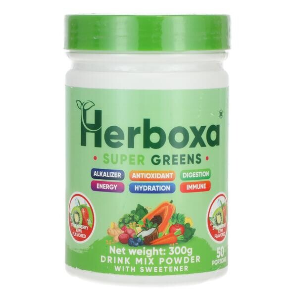 Herboxa SUPER GREENS Jahoda & kiwi, 300 g