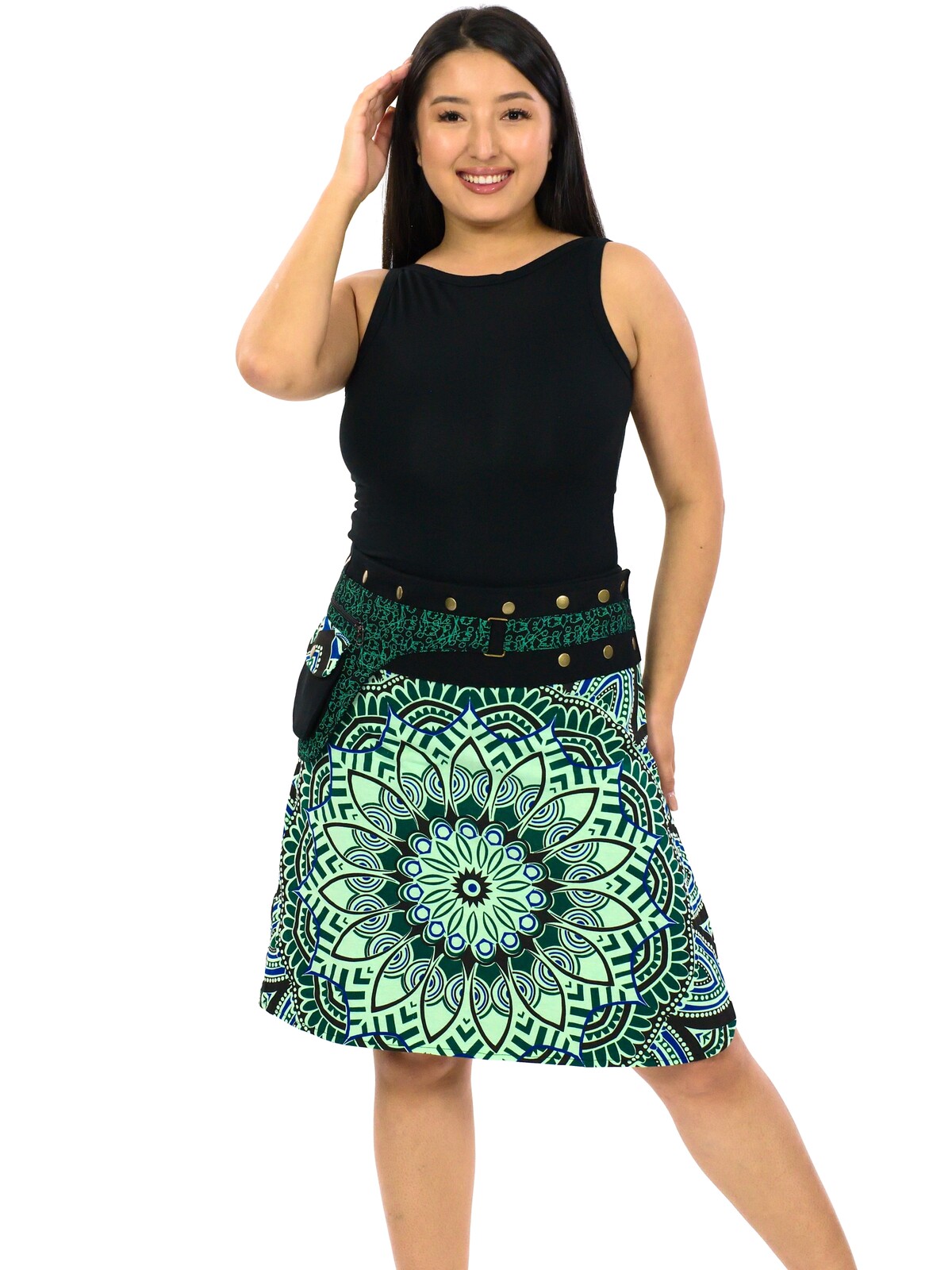 Himalife Zavinovací sukně s kapsičkou Gauri - mintová Velikost: UNI