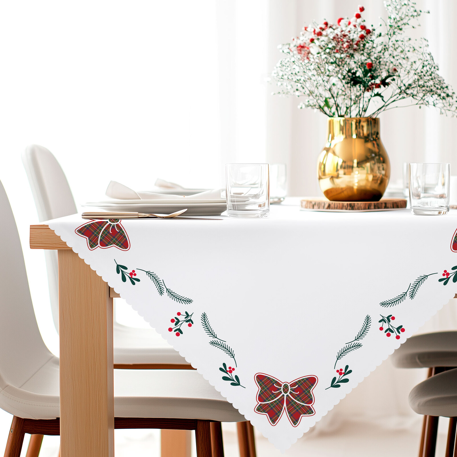 Vánoční ubrus na stůl KOKARDA 80x80 cm Mybesthome