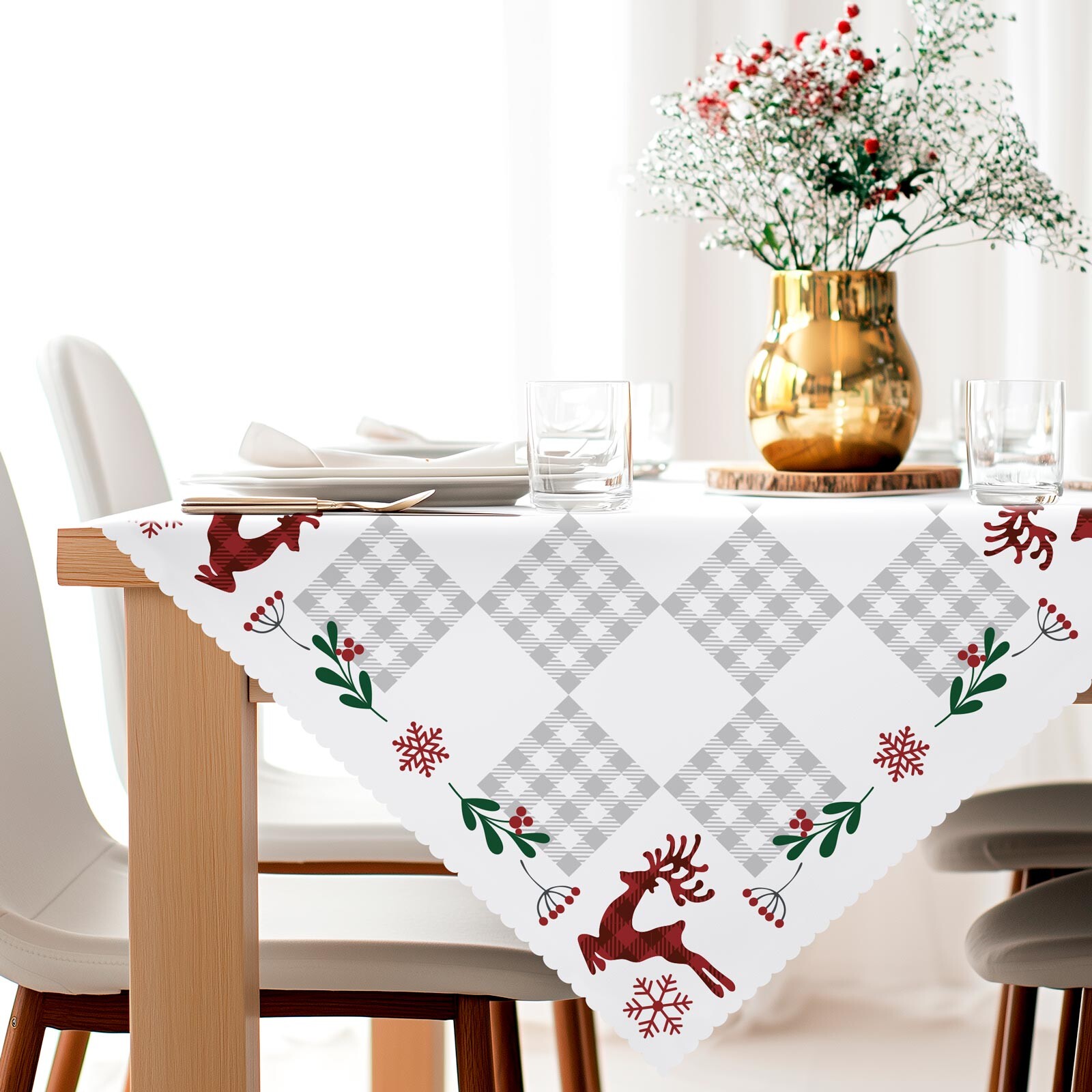Vánoční ubrus na stůl PATCHWORK 80x80 cm Mybesthome