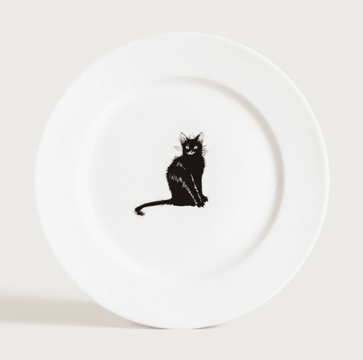 Talíř | BARIK | dezertní bílý s kočkou | 20 cm | 750496