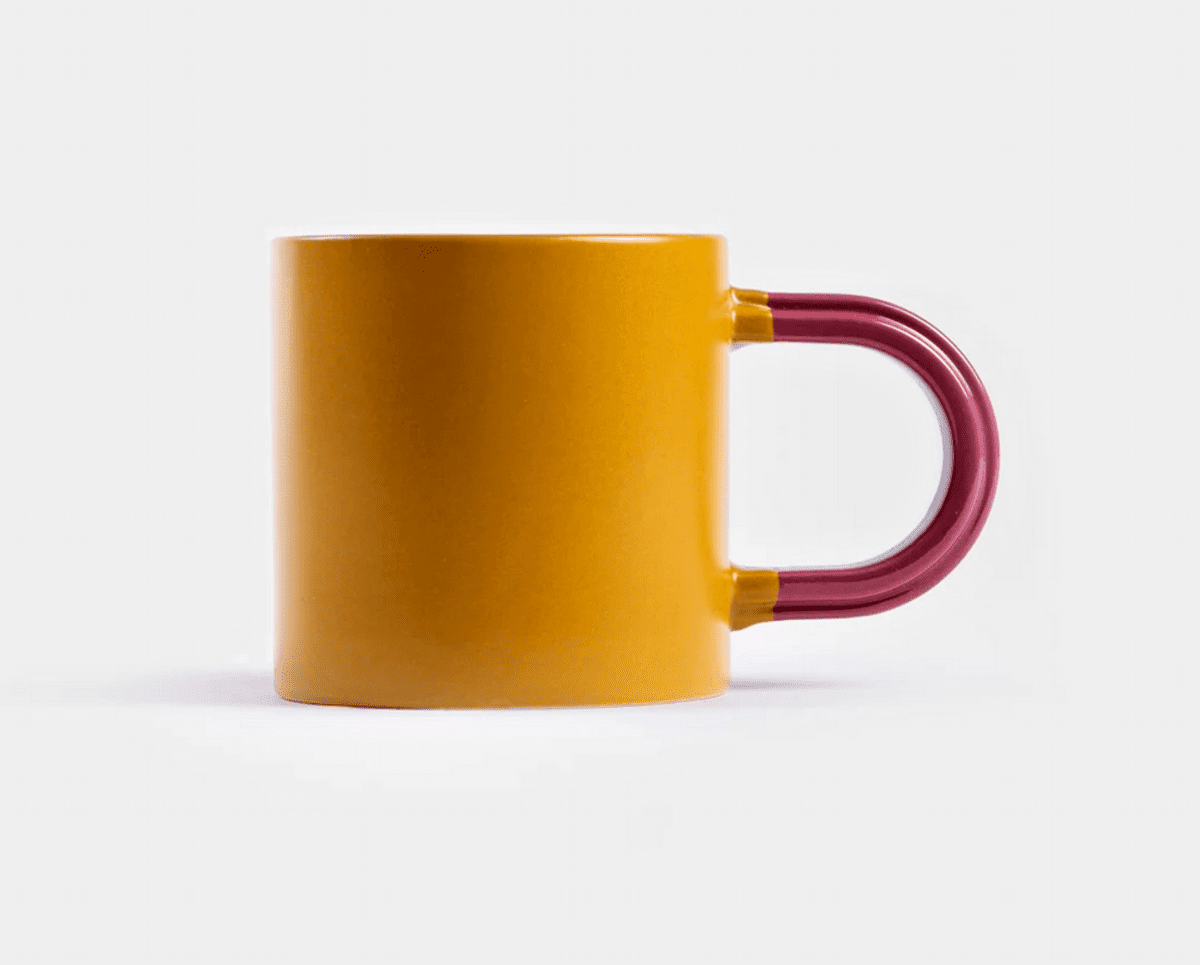 Hrnek | BOJA | hořčicový s červeným uchem | 0,45 l | 708138