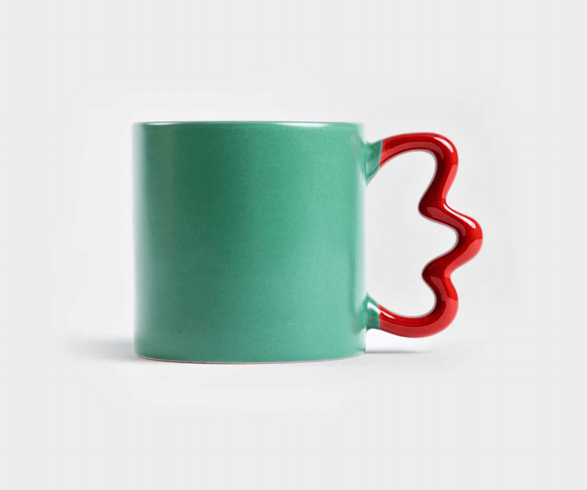 Hrnek | BOJA | zelený s červeným uchem | 0,45 l | 708152