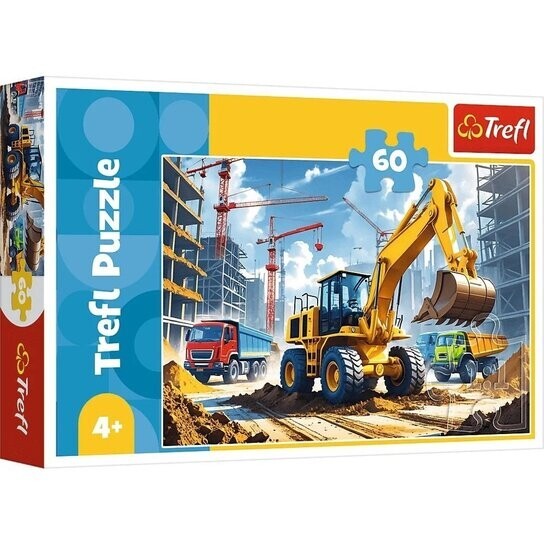 Puzzle Traktor s rypadlonakladačem 60 dílků