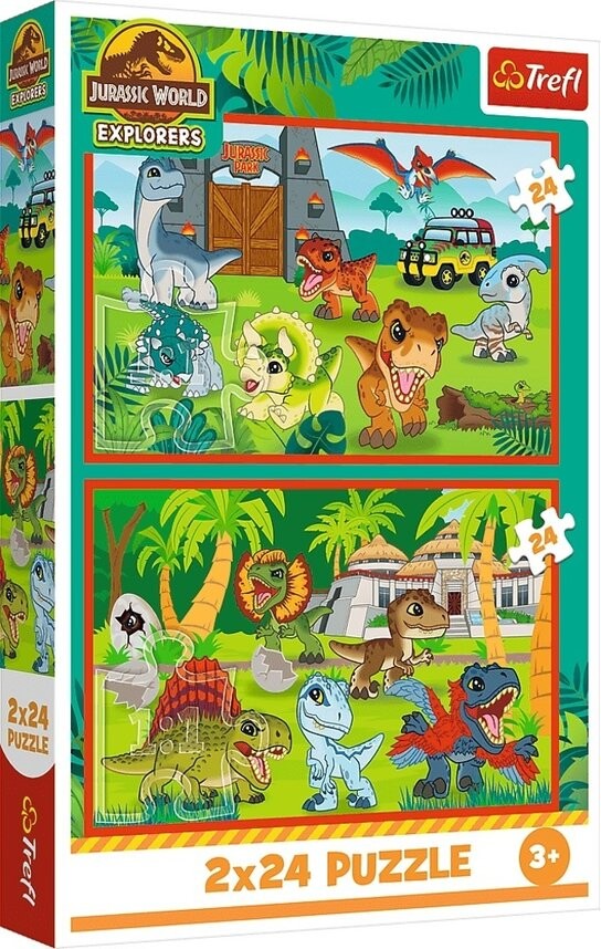 Puzzle Jurský svět Malí dinosauři 2x24 dílků