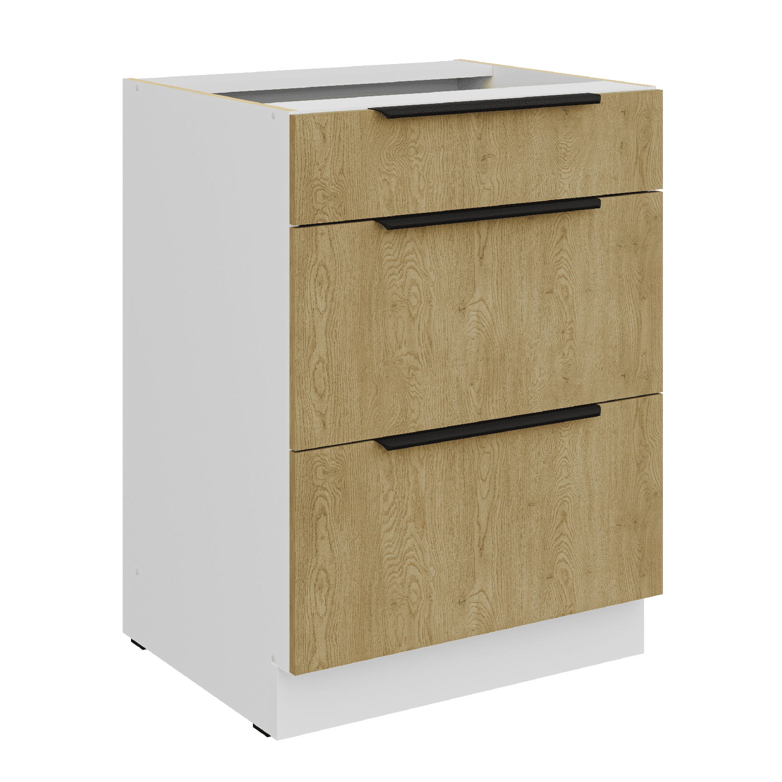 Spodní skříňka Cremona 60 D 3S BB - Premium Box Barva korpusu: Bílá, Barva dvířek: Dub Cremona