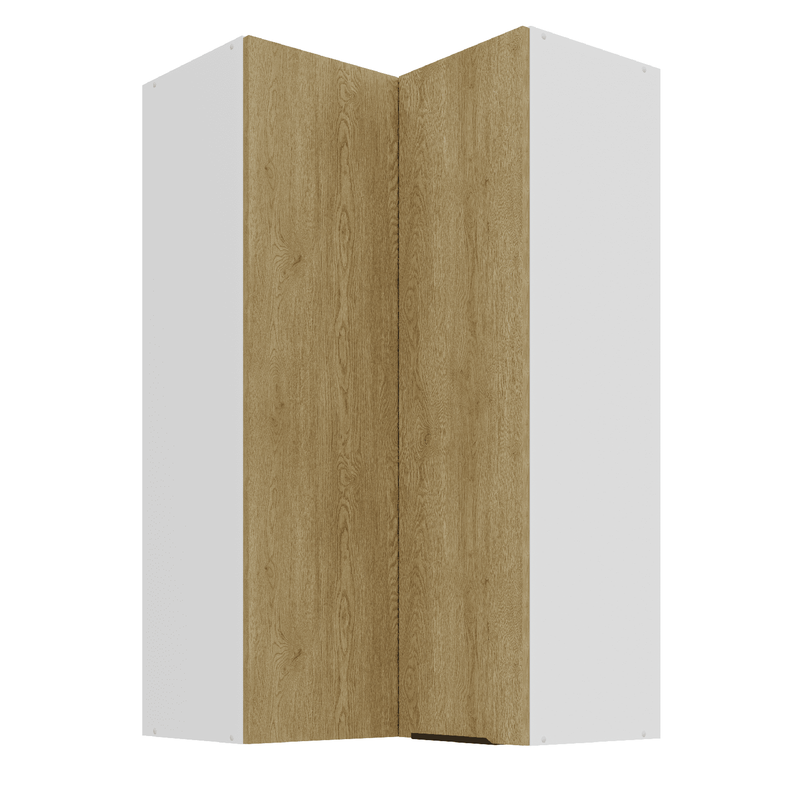 Horní rohová skříňka Cremona 60x60 GN-108 2F (90°) Barva korpusu: Bílá, Barva dvířek: Dub Cremona