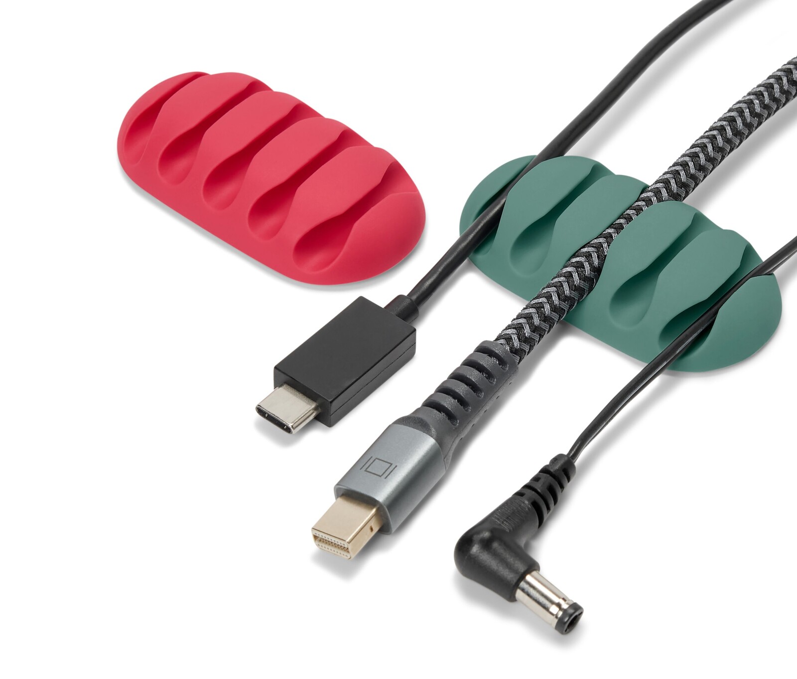 Tchibo - Univerzální kabelové organizéry - barva: zelená