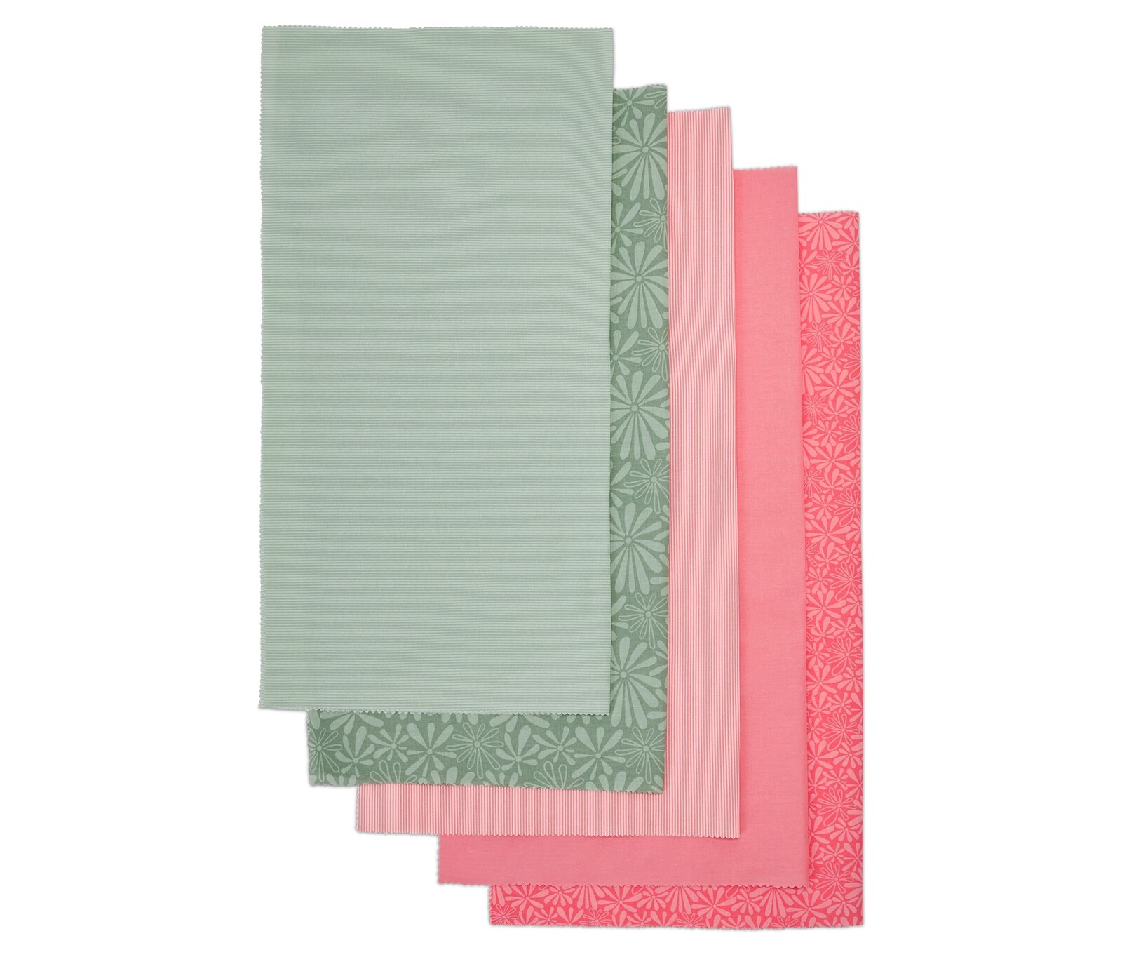 Tchibo - 5dílná sada látek - barva: zelená