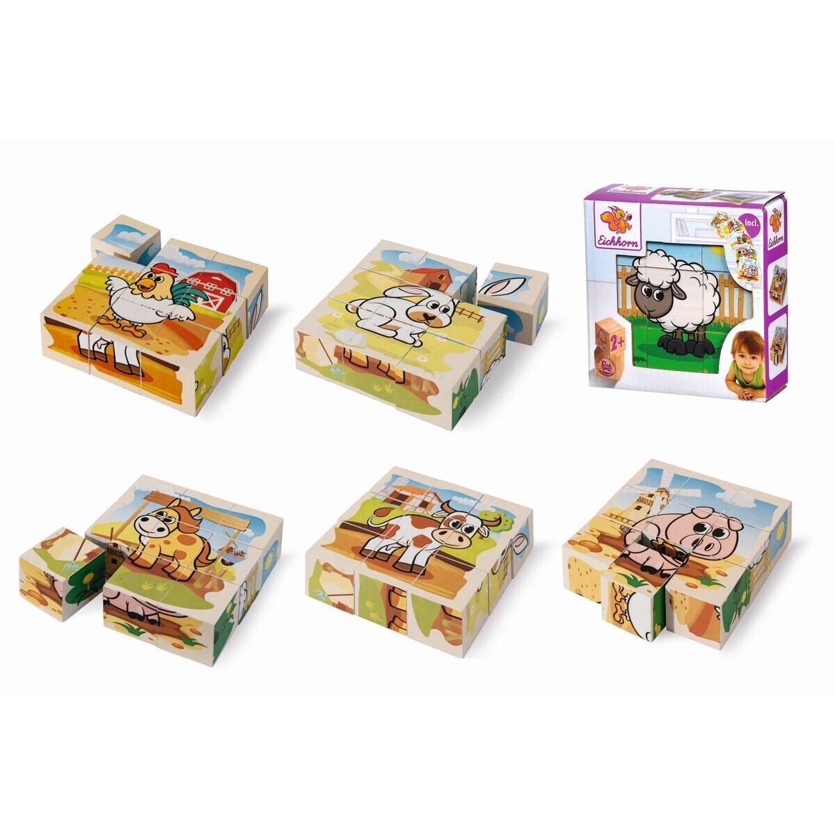 Eichhorn Kostky s obrázky zvířátek z farmy