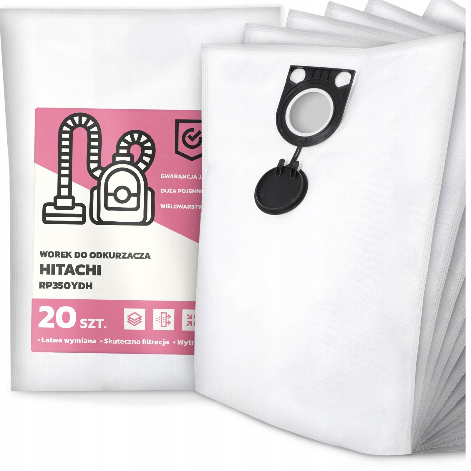 20 x Sáček Do Vysavače RP350YDH Syntetický Prostorný Silný Sáček G9