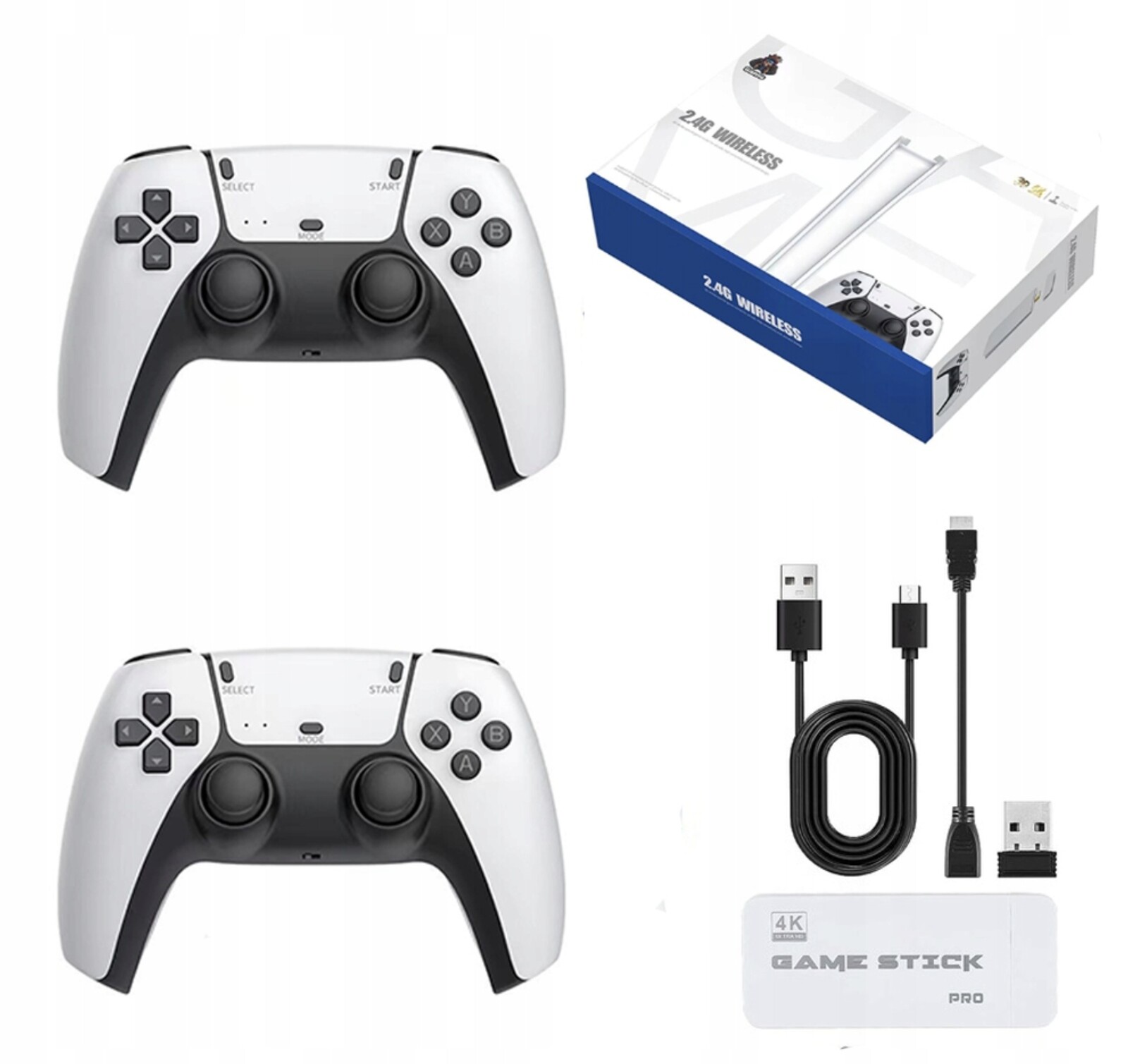 Konzola Retro Tv Televizní Hra Dárek 2 Pady 64GB Karta 20 000 Her