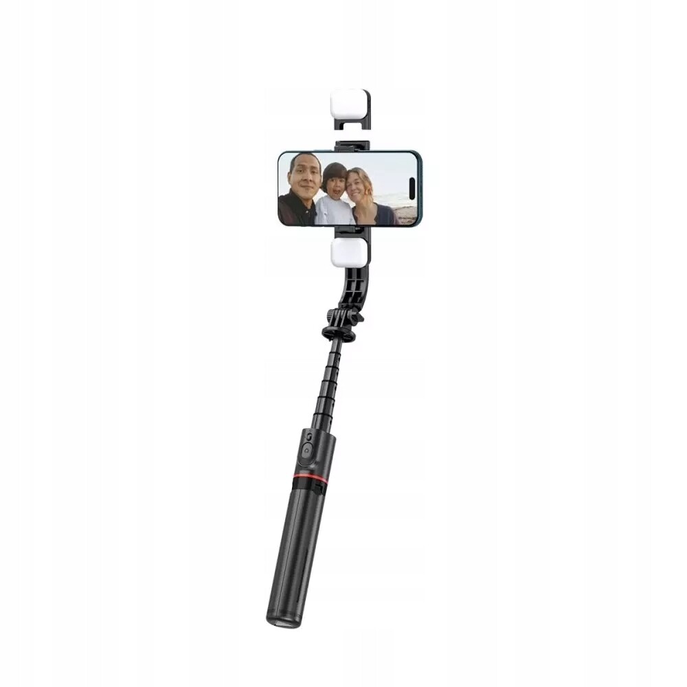 Selfie tyč L05S Wireless Tripod & Led Light Black