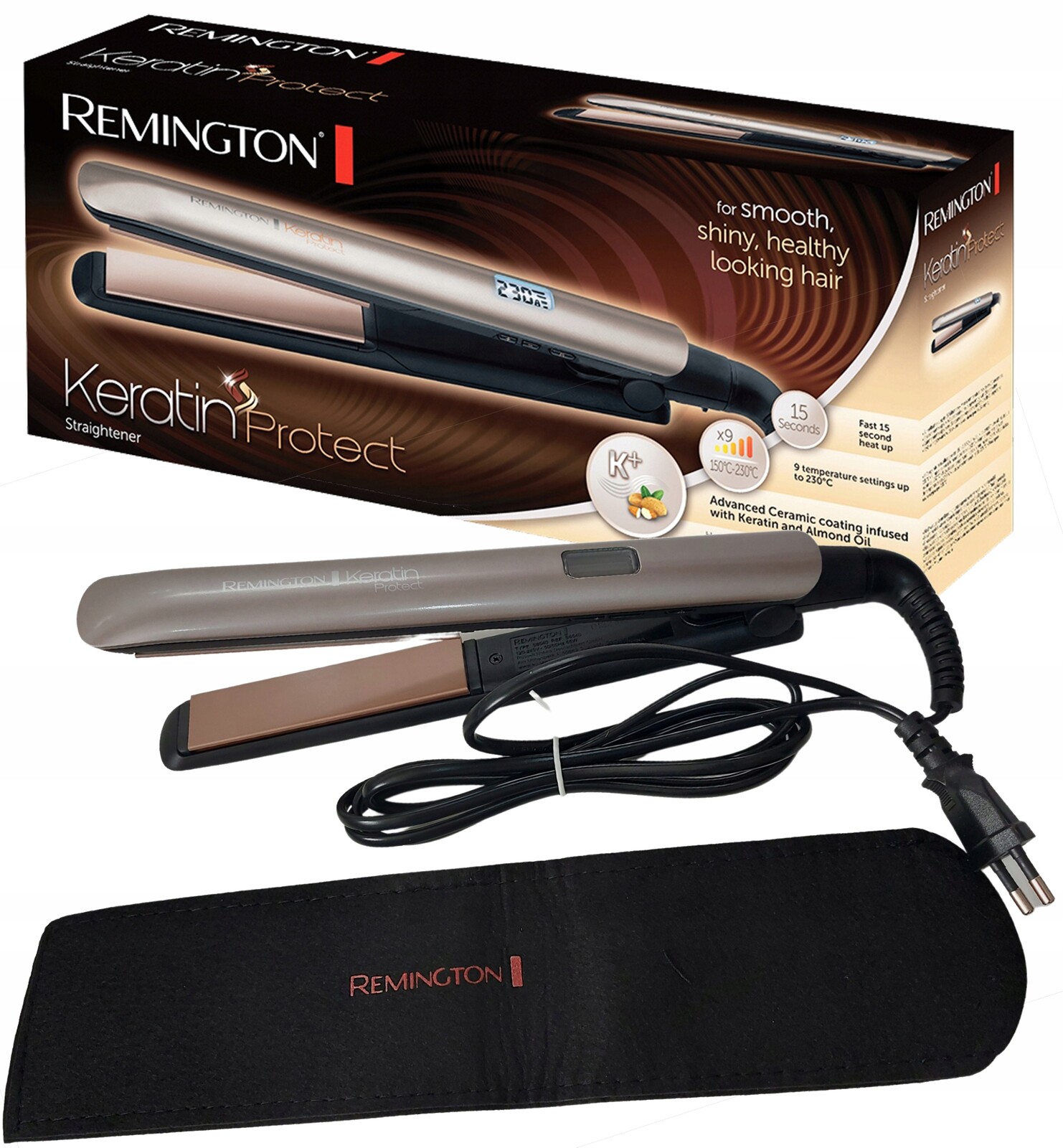 Žehlička Na Vlasy S Keratinem A Mandlovým Olejem, Rychlé Předehřívání