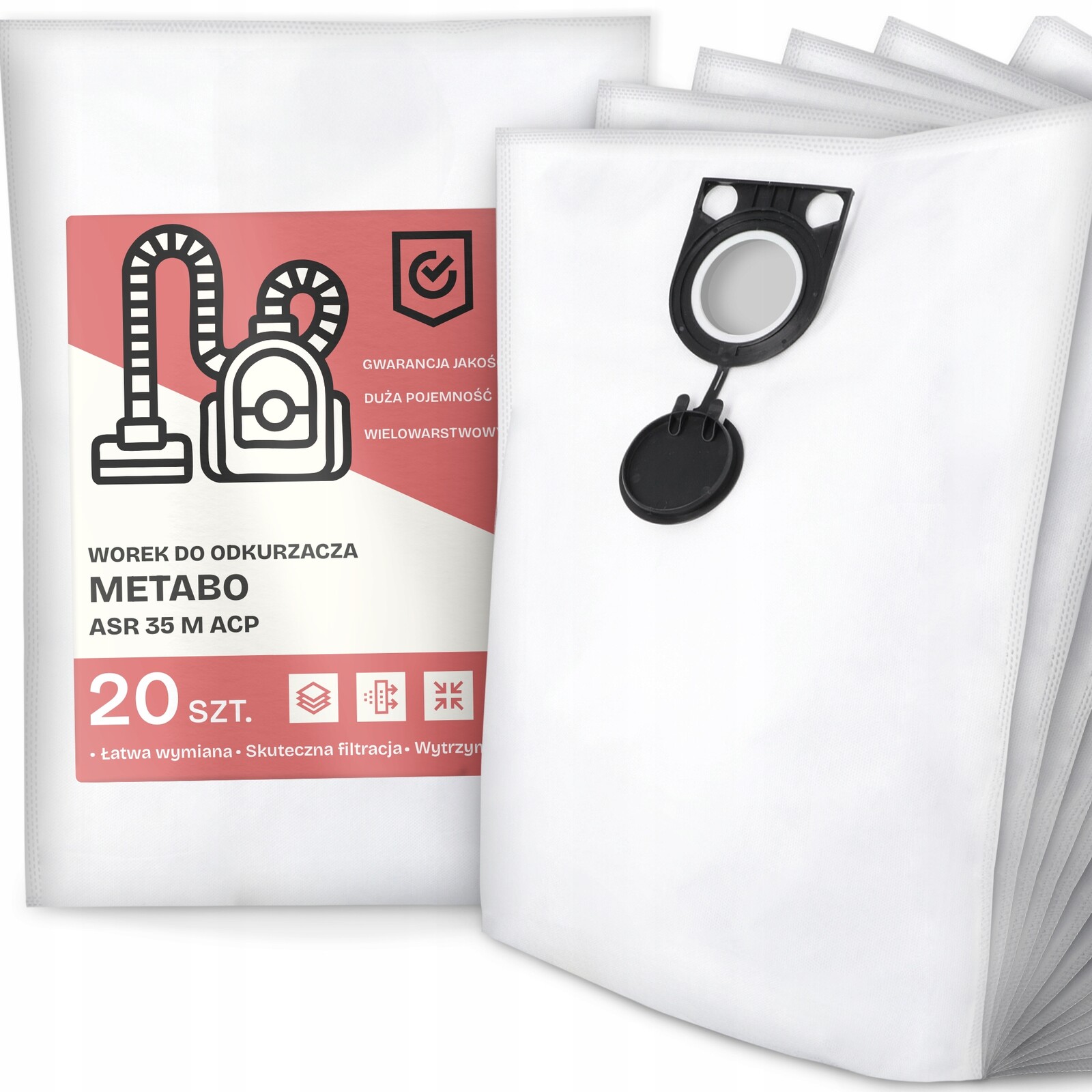 20 x Sáček do Vysavače Metabo Asr 35 M Acp Syntetický Objemný Silný G9