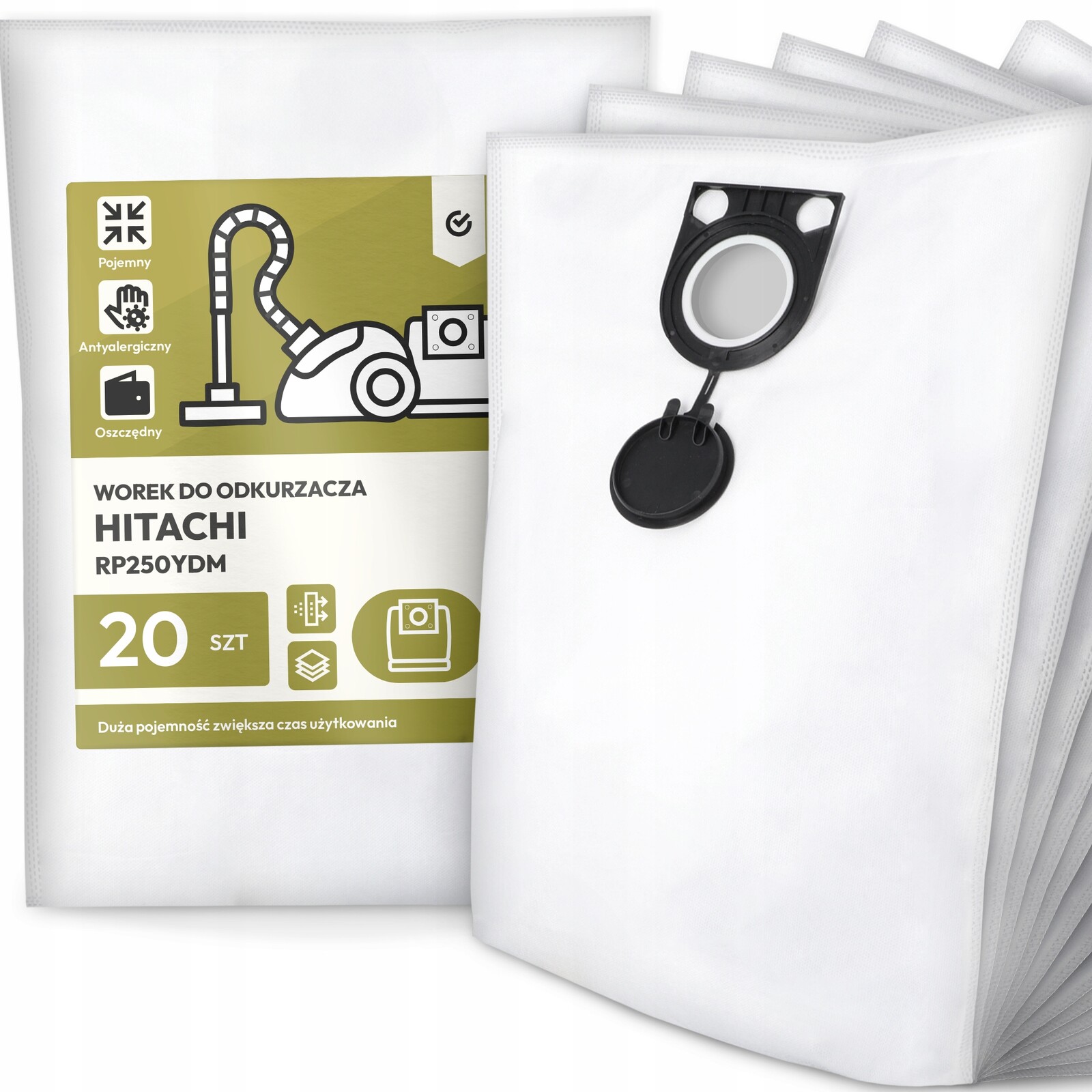 20 x Sáček Do Vysavače RP250YDM Syntetický Prostorný Silný Sáček G9