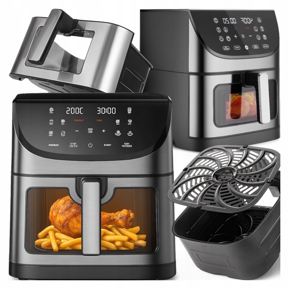 Beztuková Fritéza Air Fryer 8 L XXL 12 Programů Fritéza Airfryer