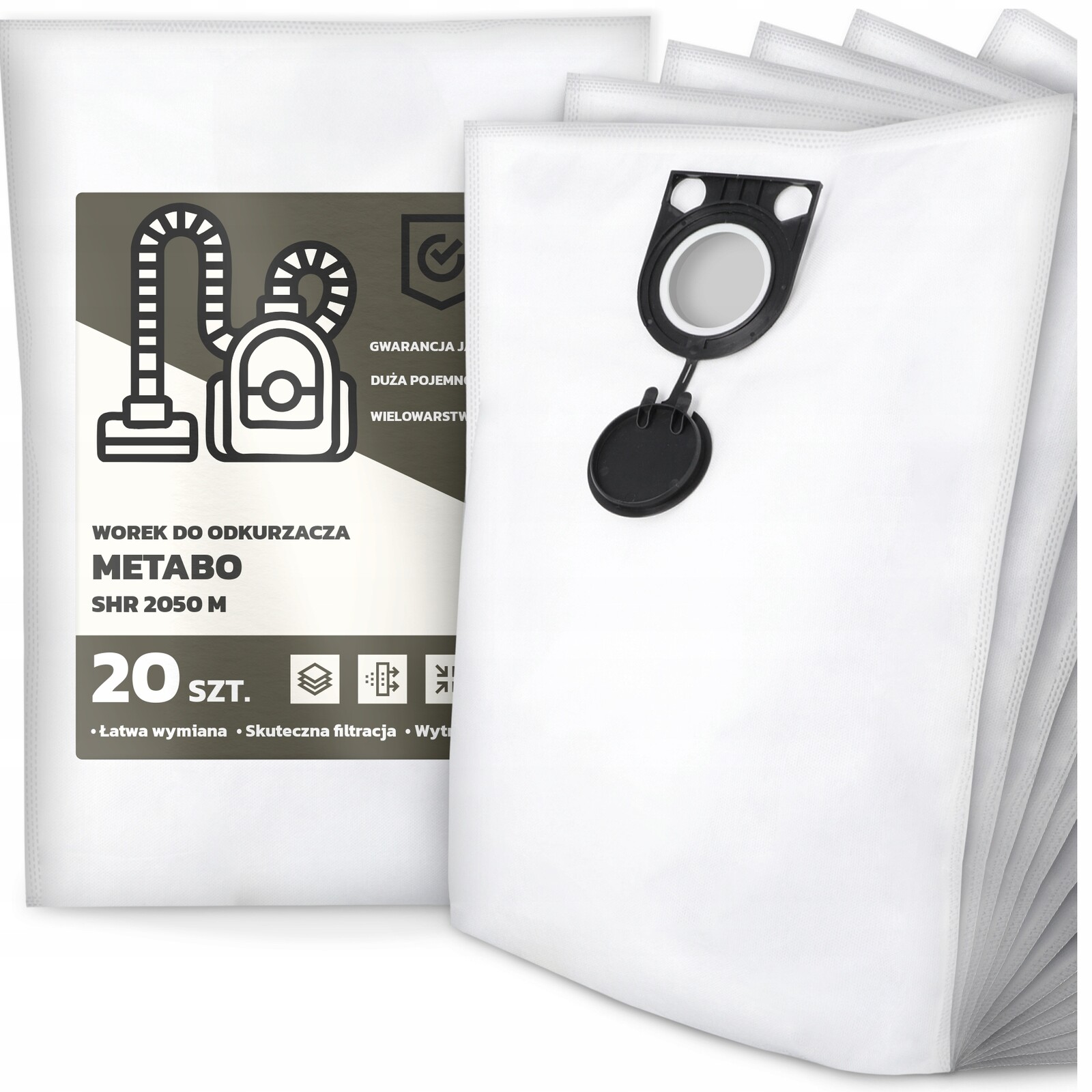 20x Sáček Do Vysavače Metabo Shr 2050 M Syntetický Objemný Silný Velký G9
