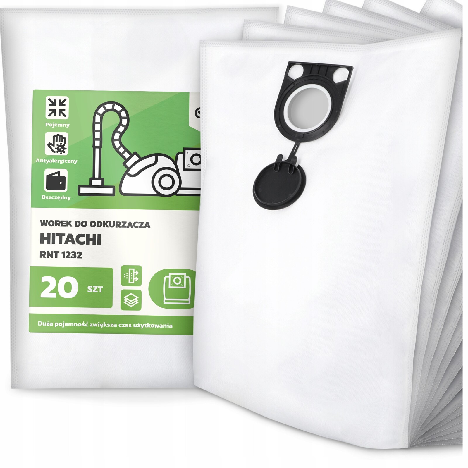 20 x Sáček Do Vysavače Rnt 1232 Syntetický Prostorný Silný Sáček G9