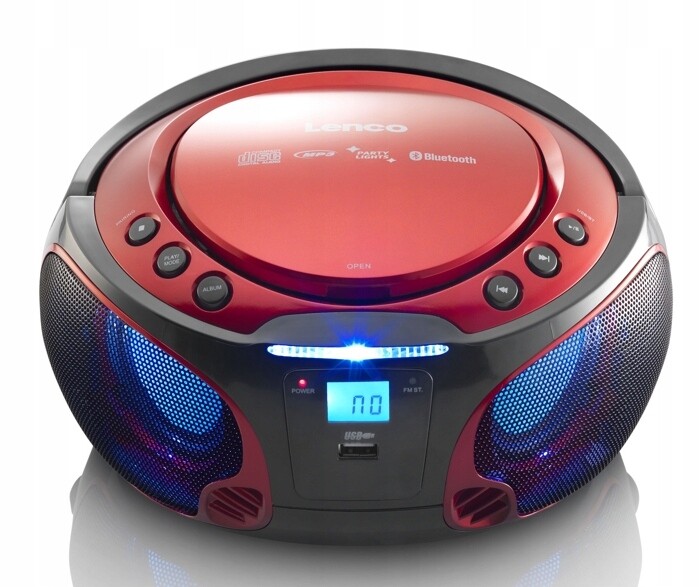 Radiopřijímač Hi-Fi Lenco SCD-550 CD Mp3 Usb Aux Červený