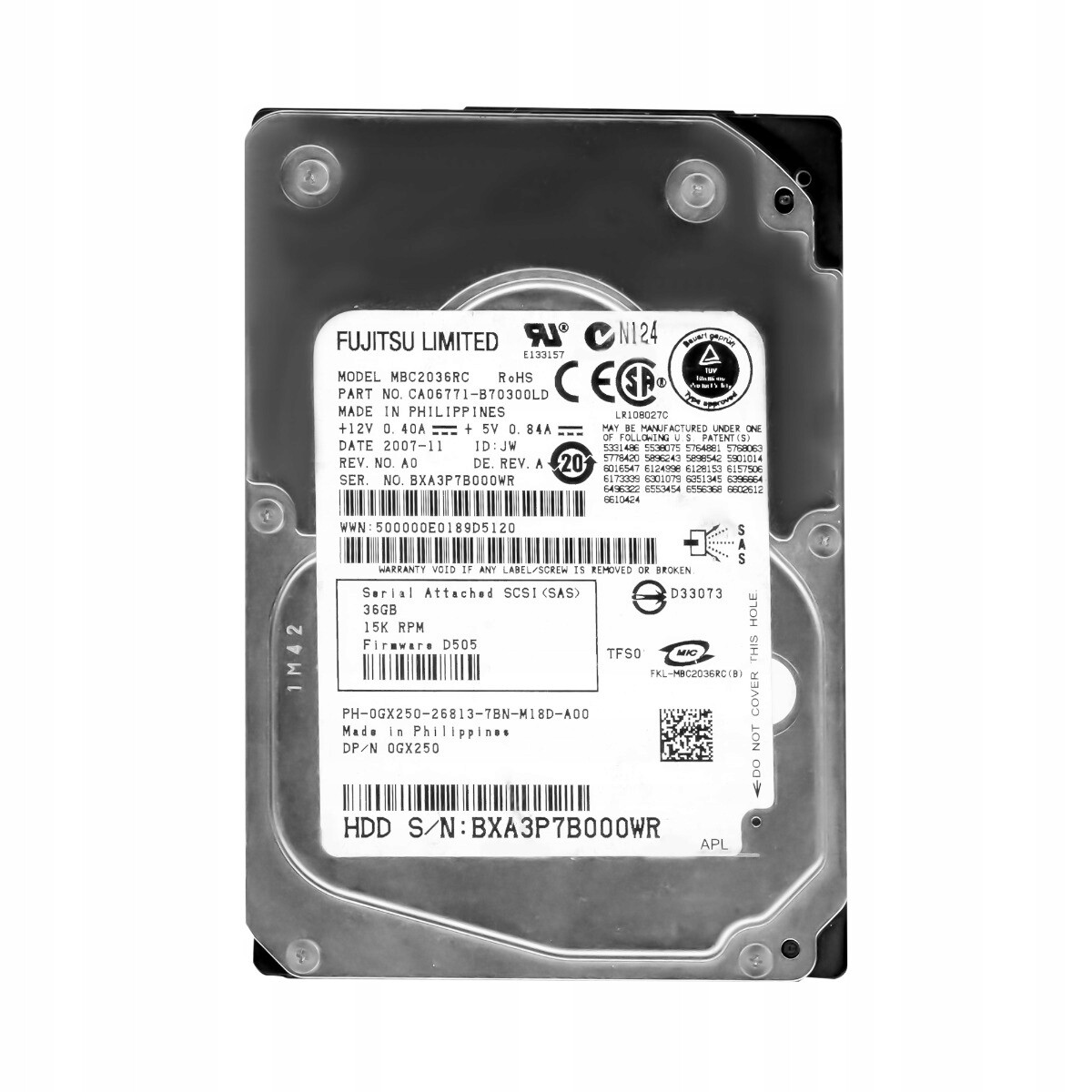 Dell 0GX250 36GB 15K 16MB Sas 2.5'' MBC2036RC