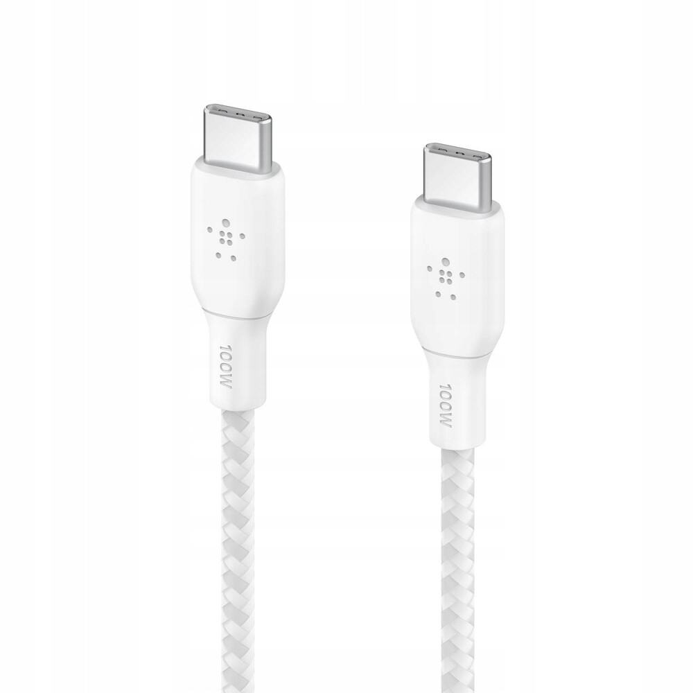 Belkin Opletený kabel Usb-c na Usb-c 2.0, 100W, 2 m, bílý