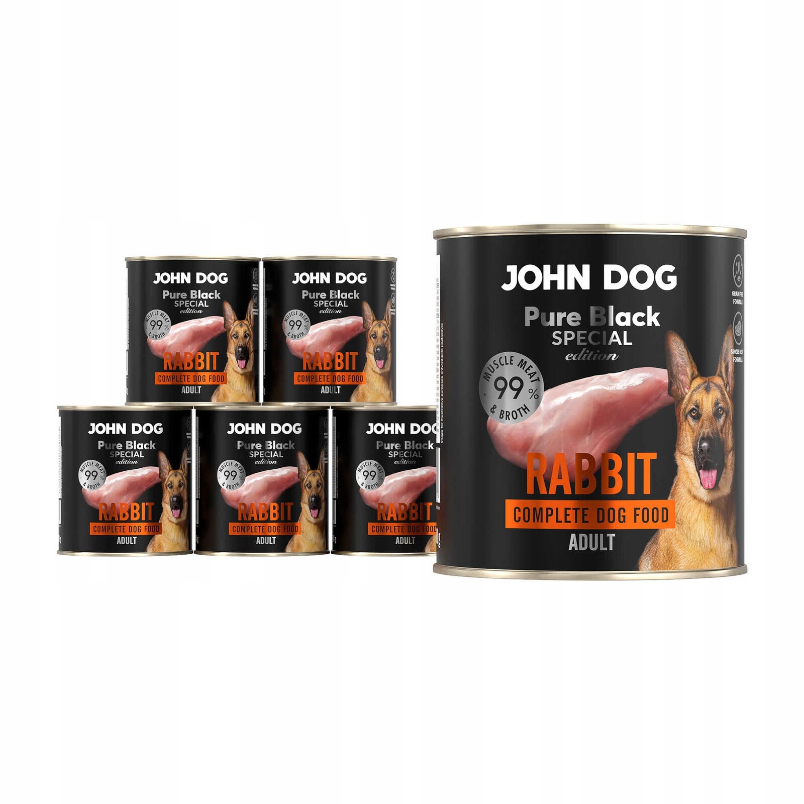John Dog Pure Black Special Edition Králík 6 plechovek 800 g
