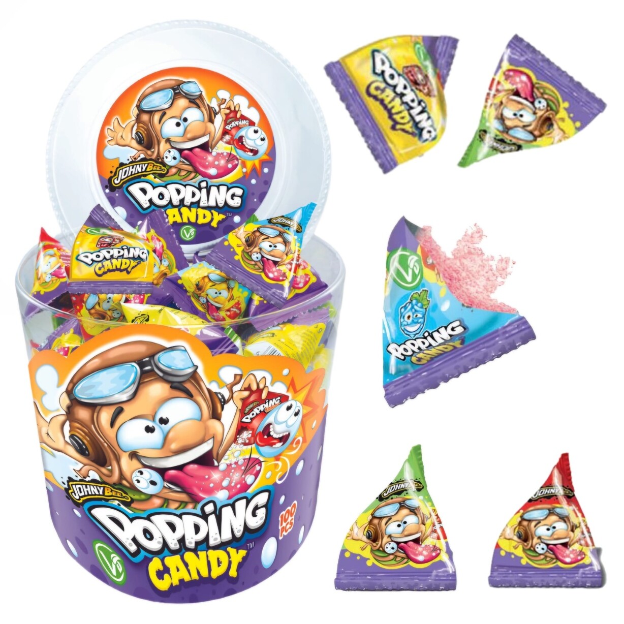 Johny Bee Popping Candy – střílející prášky 100ks