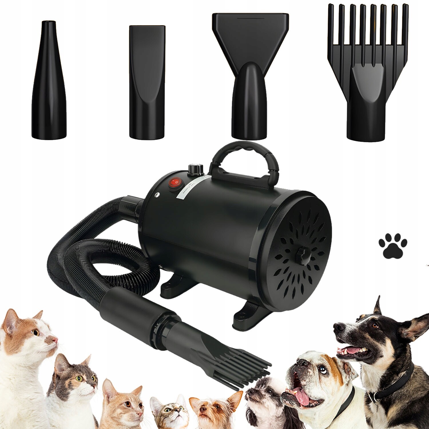 Sušička na srst zvířat Rychlé sušení Regulace větru a tepla