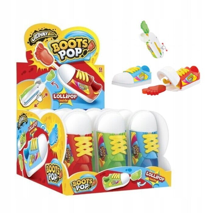 Johny Bee Lízátko Stopa Boots Pop (10G) 12 Ks