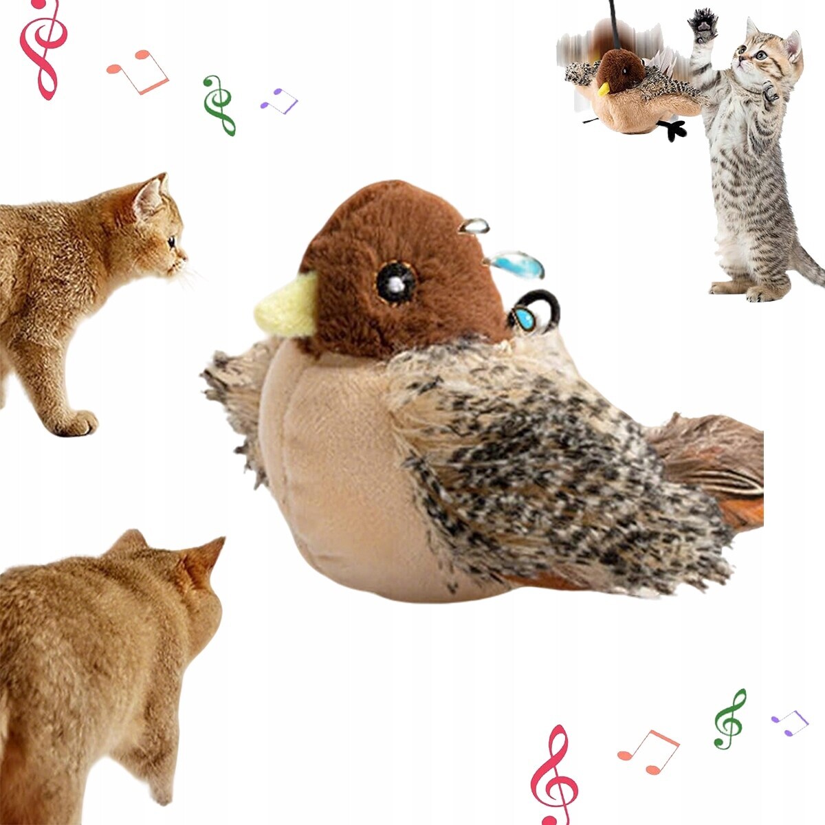 Interaktivní Hračka Usb Létající pták Hračka Pro Kočky s realistickým designem
