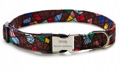 Regulovatelný obojek s gravírováním pro psa Váš Nápis! Krásné vzory, 4 velikosti!