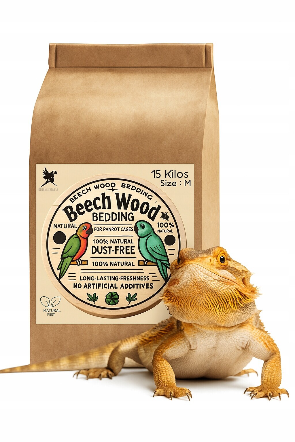 Bukové štěpky Velikost M Přírodní substrát pro terária plazů 15 kg