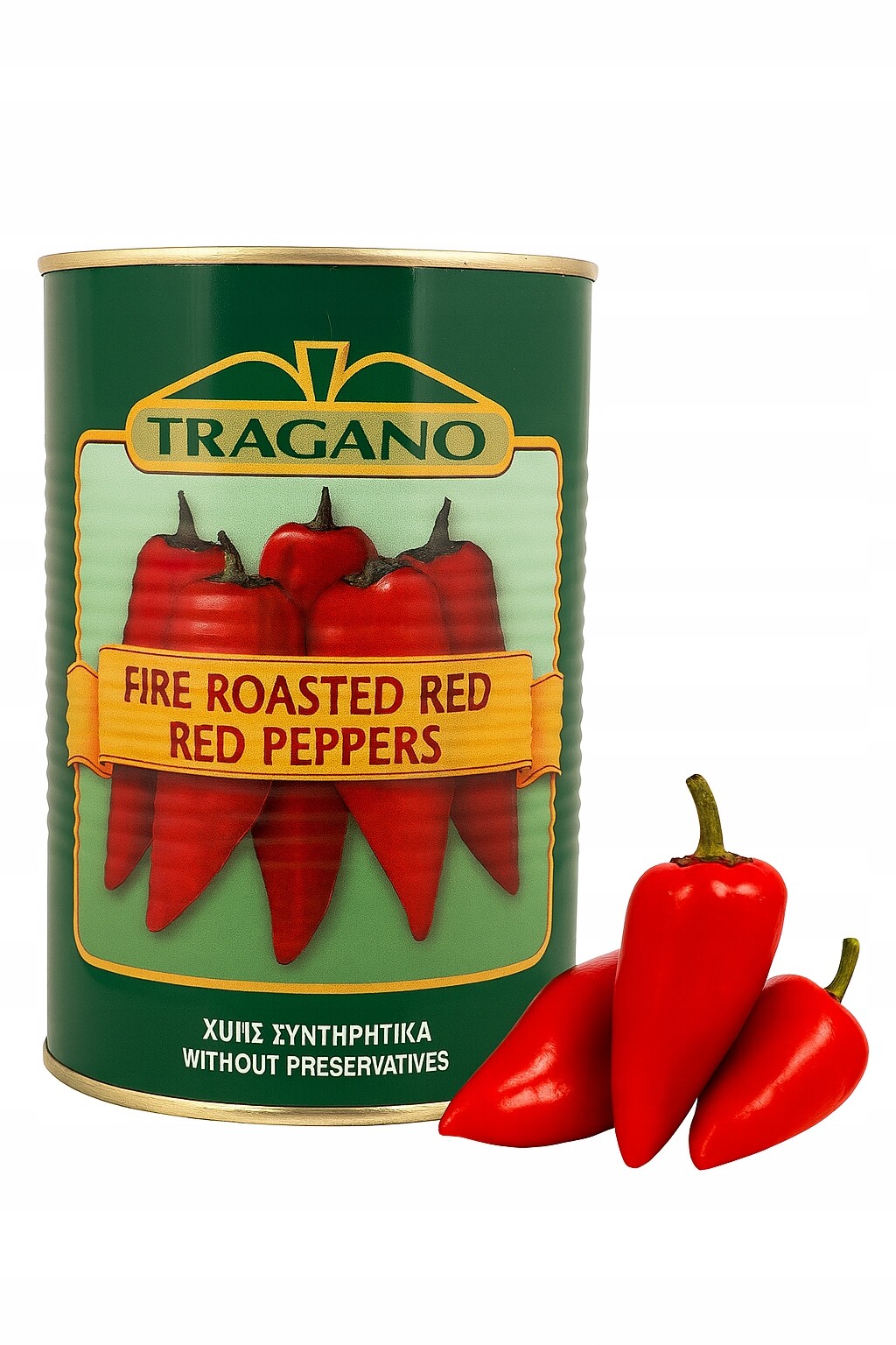 Řecké pečené červené papriky v plechovce 2,6 kg Tragano
