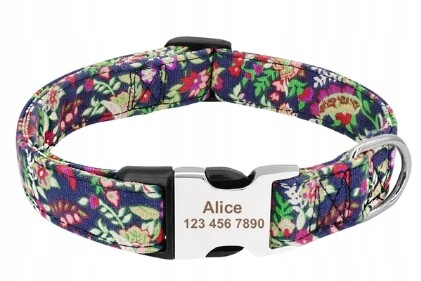 Obojek s gravírováním Různé vzory a velikosti ID Tag Identifikátor Jméno Číslo