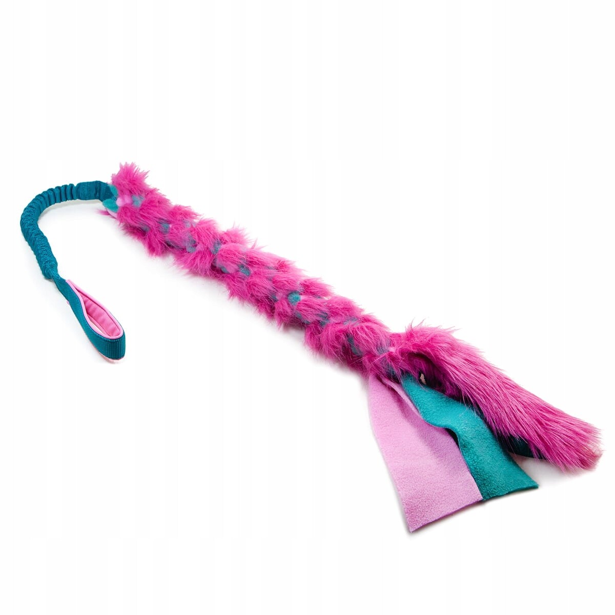 Velký přetahovadlo z kožešinovo-fleecové tkaniny s tlumičem Zayma – růžový