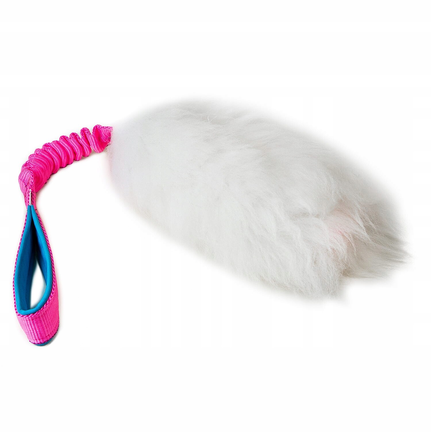 Přetahovadlo pro psa z ovčí kožešiny Zayma s tlumičem muflon barva: růžová