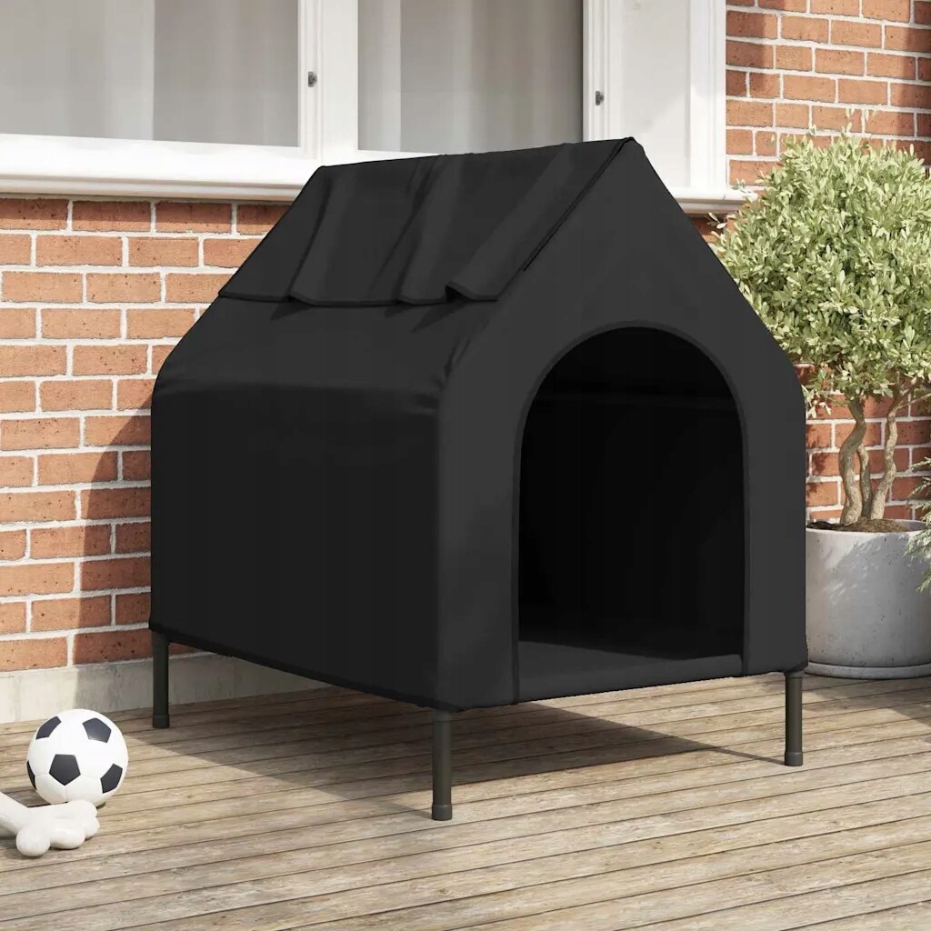 Černý domeček pro psa z materiálu Oxford a oceli