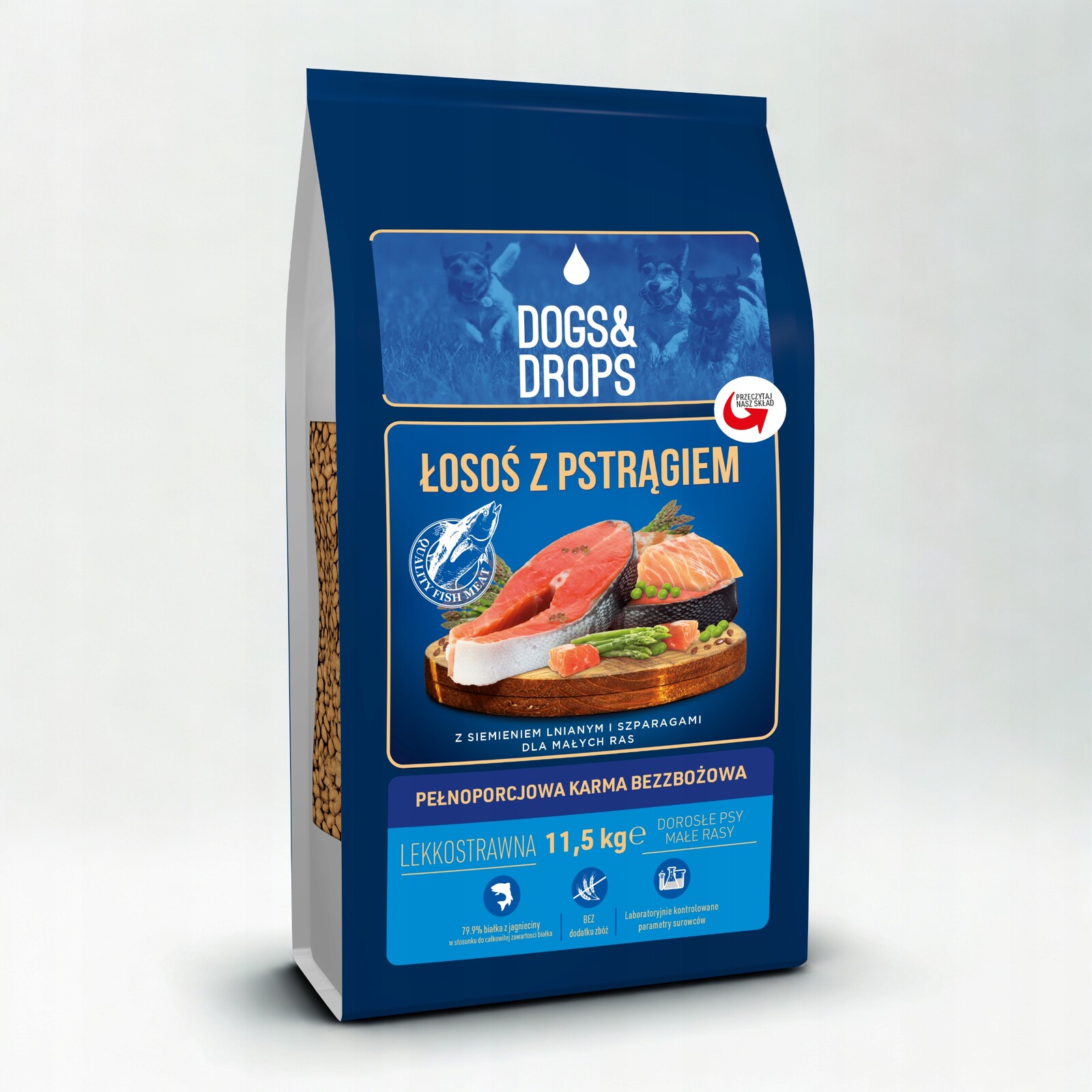 Dogs&Drops Losos s pstruhem Bezobilné krmivo pro psy 11,5 kg