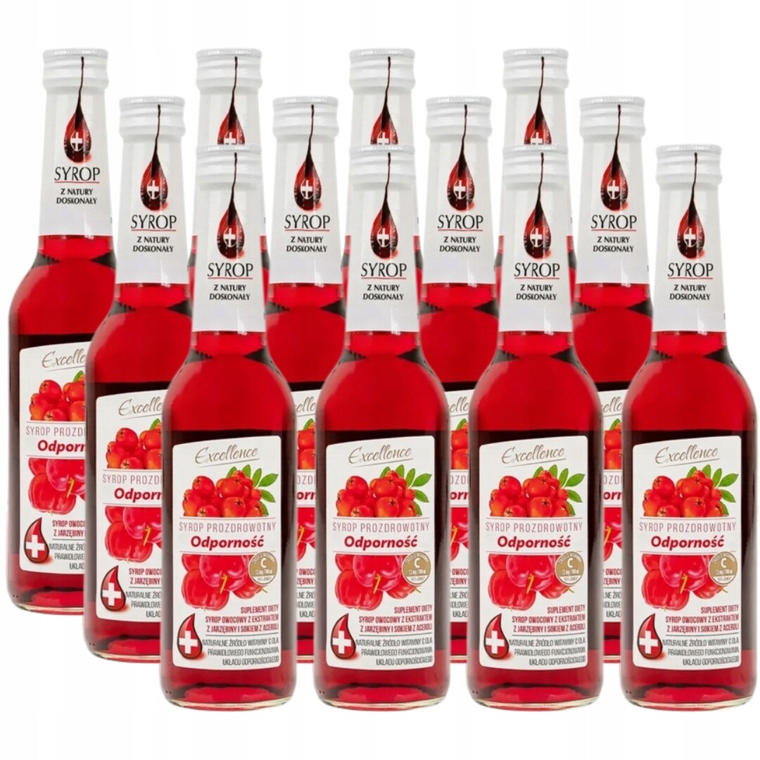 Excellence Odolnost sirupu z jeřabin a šťávy z aceroly 320 ml x 12 ks