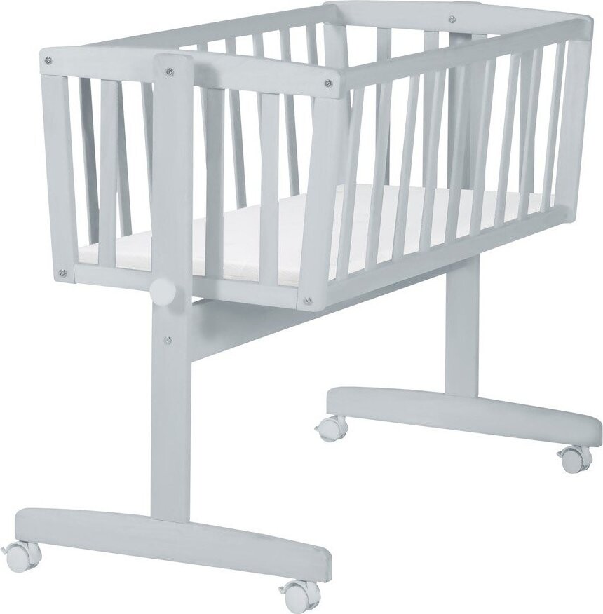 Šedá kolébka na kolečkách 40x90 cm – Roba
